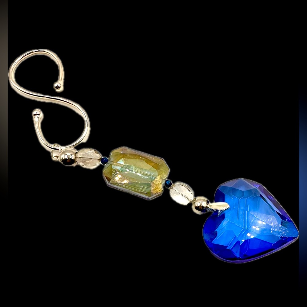 Stunning Blue Crystal Heart, 925 Sterling Silver, Great Preowned Condition